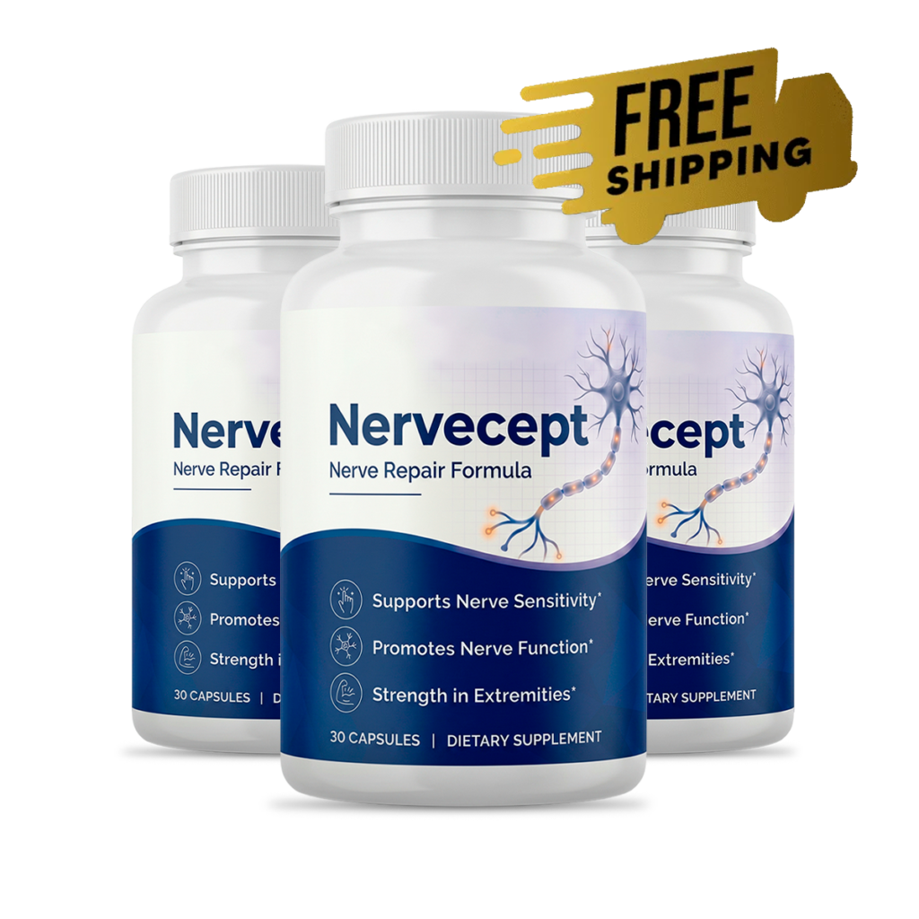 Nervecept natural nerve health support three-bottle package